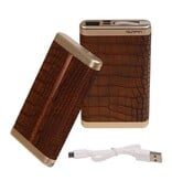 Power Bank D610 met ingebouwd iPhone kabel 6000mAh Bruin