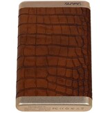 Power Bank D610 met ingebouwd iPhone kabel 6000mAh Bruin