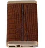 Power Bank D610 met ingebouwd iPhone kabel 6000mAh Bruin