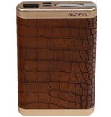 Power Bank D610 met ingebouwd iPhone kabel 6000mAh Bruin