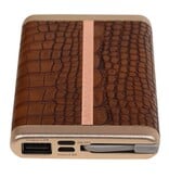 Power Bank D610 met ingebouwd iPhone kabel 6000mAh Bruin