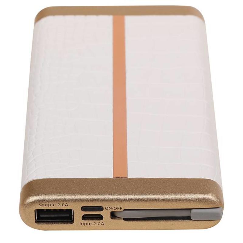 Power Bank D810 avec câble iPhone intégré 10000mAh Blanc