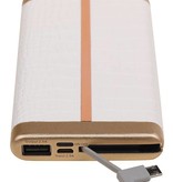 Power Bank D810 avec câble iPhone intégré 10000mAh Blanc