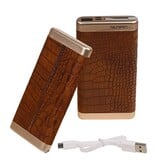 Power Bank D810 met ingebouwd iPhone kabel 10000mAh Bruin