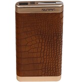 Power Bank D810 met ingebouwd iPhone kabel 10000mAh Bruin