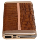 Power Bank D810 met ingebouwd iPhone kabel 10000mAh Bruin