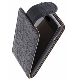 Classique Croco Flip pour Galaxy S5 G900F Noir