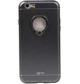 Supporto della cassa di alluminio QY Ring per iPhone 6 Plus Grey