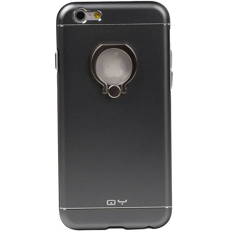 Supporto della cassa di alluminio QY Ring per iPhone 6 Plus Grey