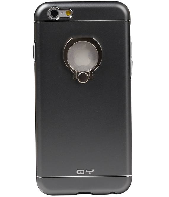 QY-Ring-Halter-Aluminiumkasten für iPhone 6 Plus Grau