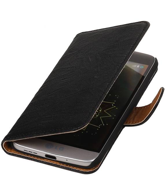 Washed Leather Bookstyle Case for LG G5 Black