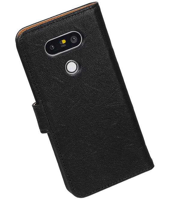 Case Lavé livre en cuir de style pour LG G5 Noir