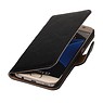 Lavé livre en cuir Style pour Galaxy S6 G920F Noir