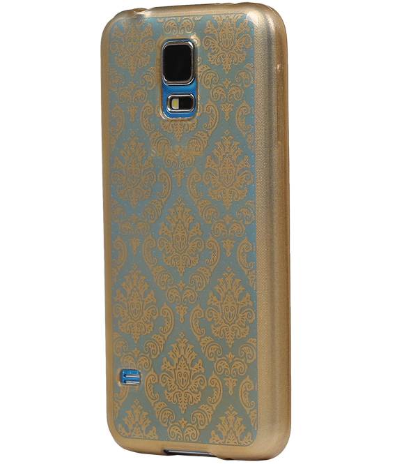 Palace 3D TPU rückseitige Abdeckung für Galaxy S5 G900F Gold-