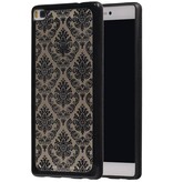 TPU Paleis 3D Back Cover for Honor 8  Zwart