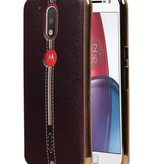 Custodia in similpelle TPU M-Custodia per Moto G4 Brown