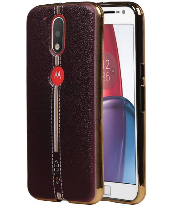 Custodia in similpelle TPU M-Custodia per Moto G4 Brown