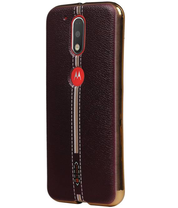 Custodia in similpelle TPU M-Custodia per Moto G4 Brown