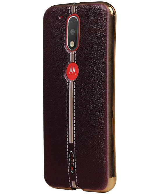 M-Cases Leather Look TPU Case for Moto G4 Brown