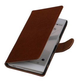 Lavé livre en cuir Style pour HTC Brown Eye