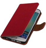 Washed Leather Bookstyle Case for Galaxy S6 Edge G925F Pink