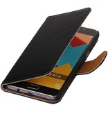 Washed Leather Bookstyle Cover for Galaxy A7 (2016) Black