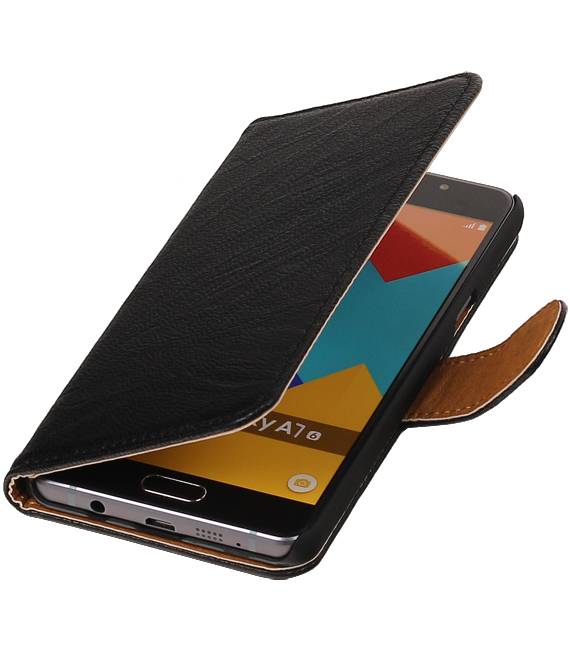 Washed Leather Bookstyle Cover for Galaxy A7 (2016) Black