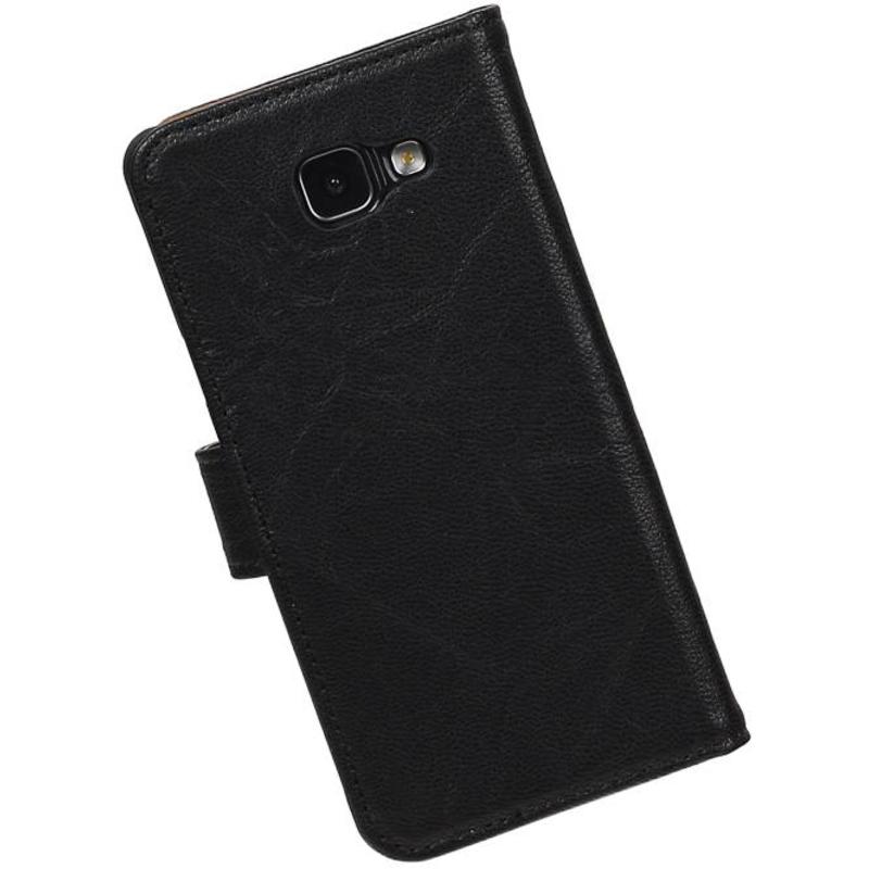 Washed Leather Bookstyle Cover for Galaxy A7 (2016) Black