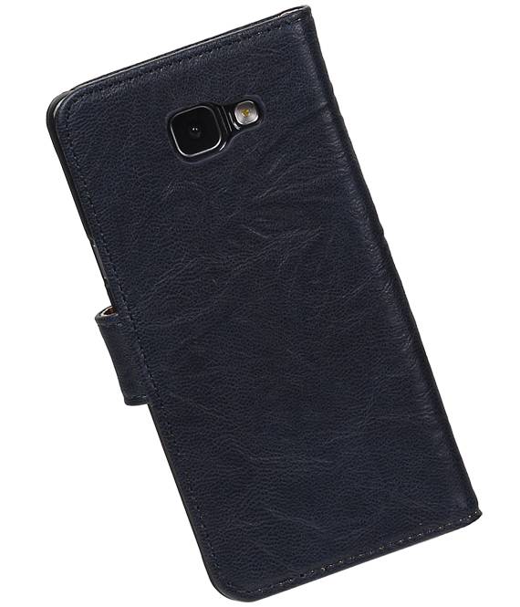 Washed Leather Bookstyle Cover for Galaxy A7 (2016) D. Blue