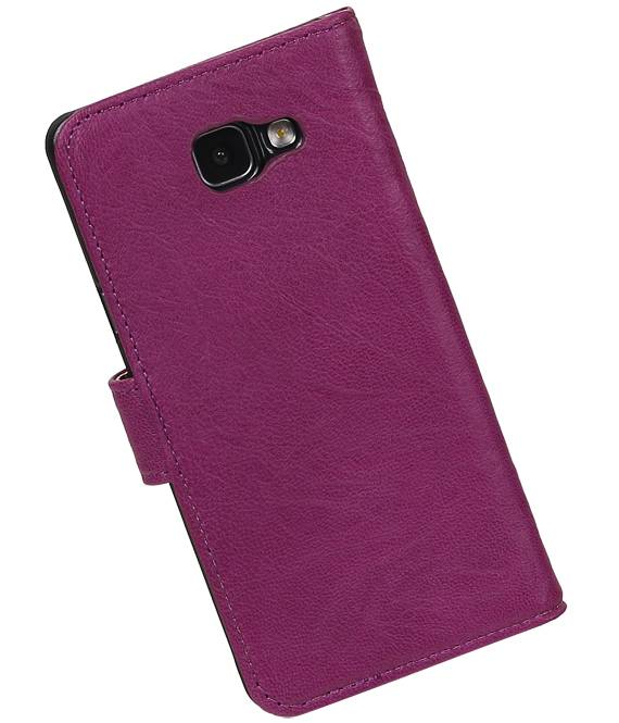 Washed Leather Bookstyle Cover for Galaxy A7 (2016) Purple