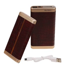 Power Bank D810 med integreret iPhone kabel 10000mAh d.brown