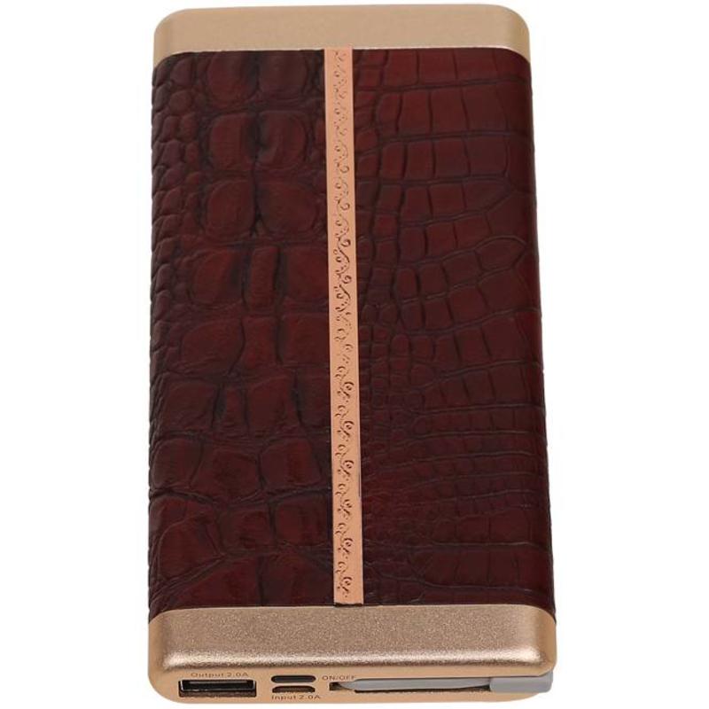 Banco de energía D810 con cable para iPhone incorporado 10000mAh D.Brown