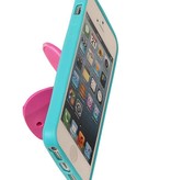 Debout cas papillon TPU pour iPhone 5 Turquoise