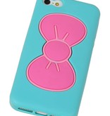 Butterfly Standing TPU Case for iPhone 5 Turquoise