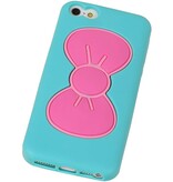 In piedi caso della farfalla TPU per iPhone 5 Turquoise