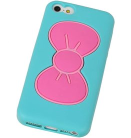 Butterfly Standing TPU Case for iPhone 5 Turquoise