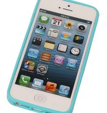 Vlinder Standing TPU Case voor iPhone 5 Turquoise