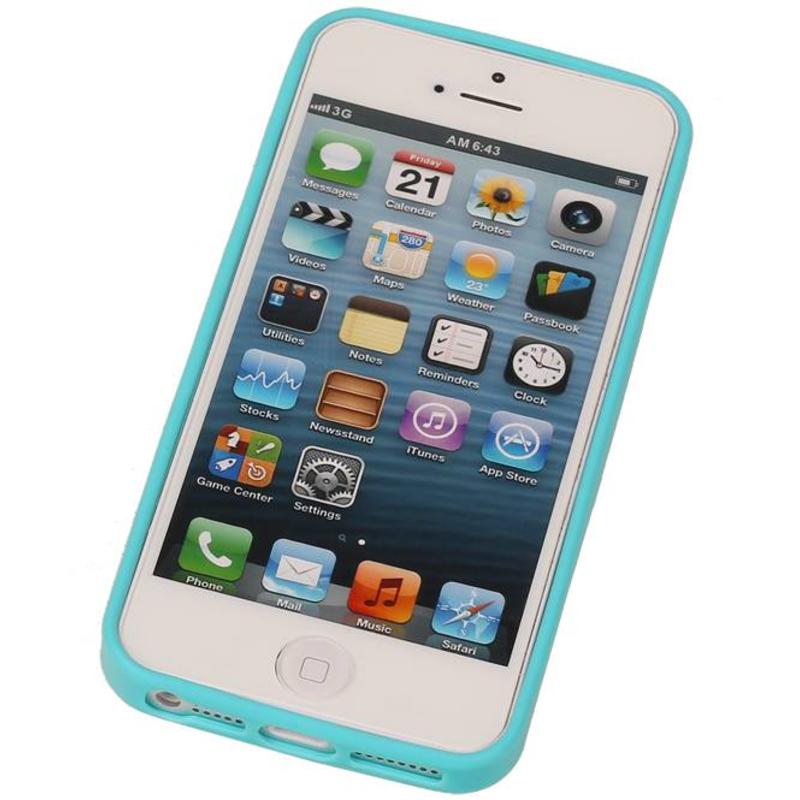 In piedi caso della farfalla TPU per iPhone 5 Turquoise