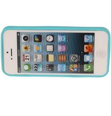 Debout cas papillon TPU pour iPhone 5 Turquoise