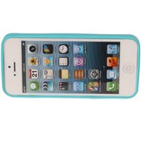 Vlinder Standing TPU Case voor iPhone 5 Turquoise