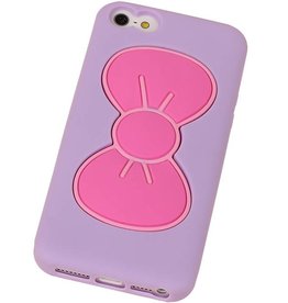 Stående Butterfly TPU Taske til iPhone 5 Lilla