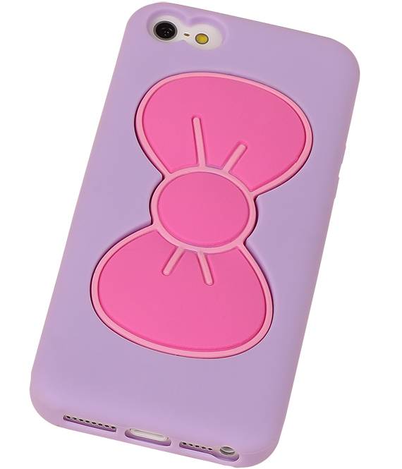 Vlinder Standing TPU Case voor iPhone 5 Paars