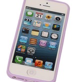 Butterfly Standing TPU Case for iPhone 5 Purple