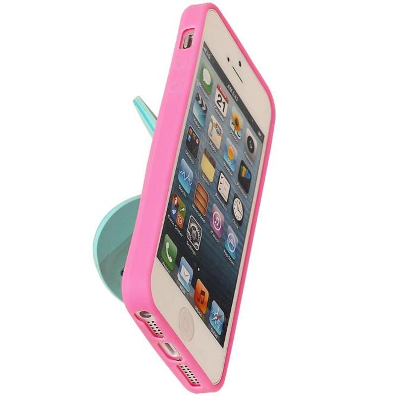 Butterfly Standing TPU Case for iPhone 5 Pink