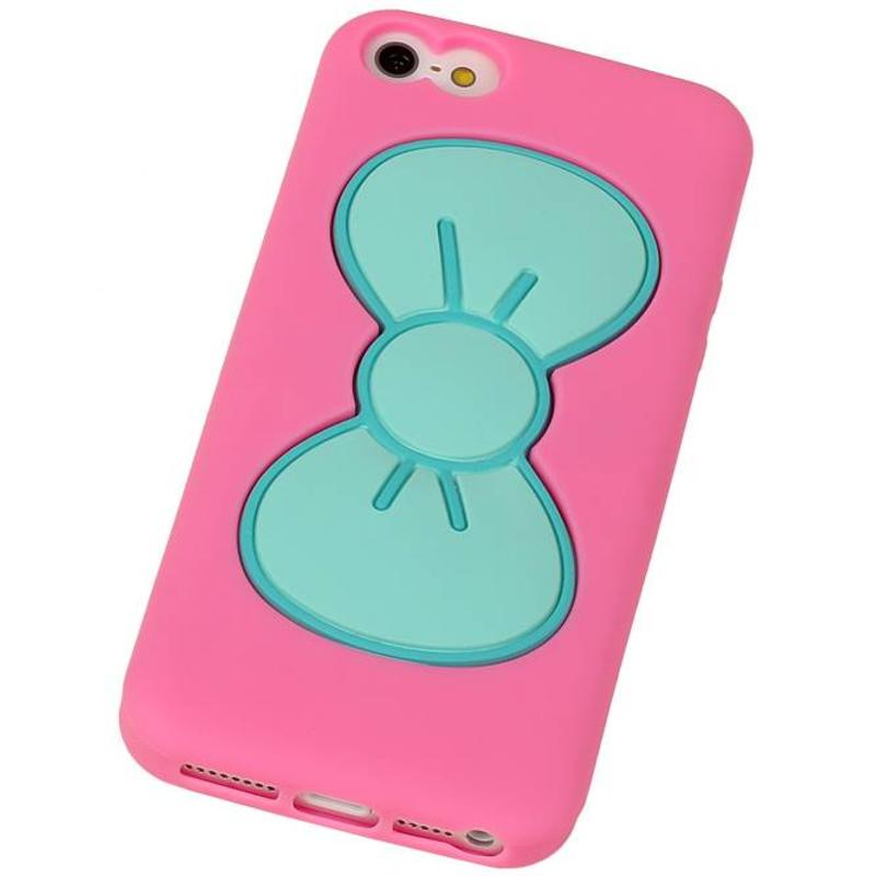 Stående Butterfly TPU Taske til iPhone 5 Pink