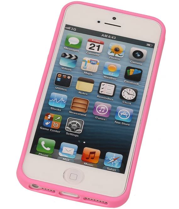 Papillon TPU pour iPhone 5 debout Rose