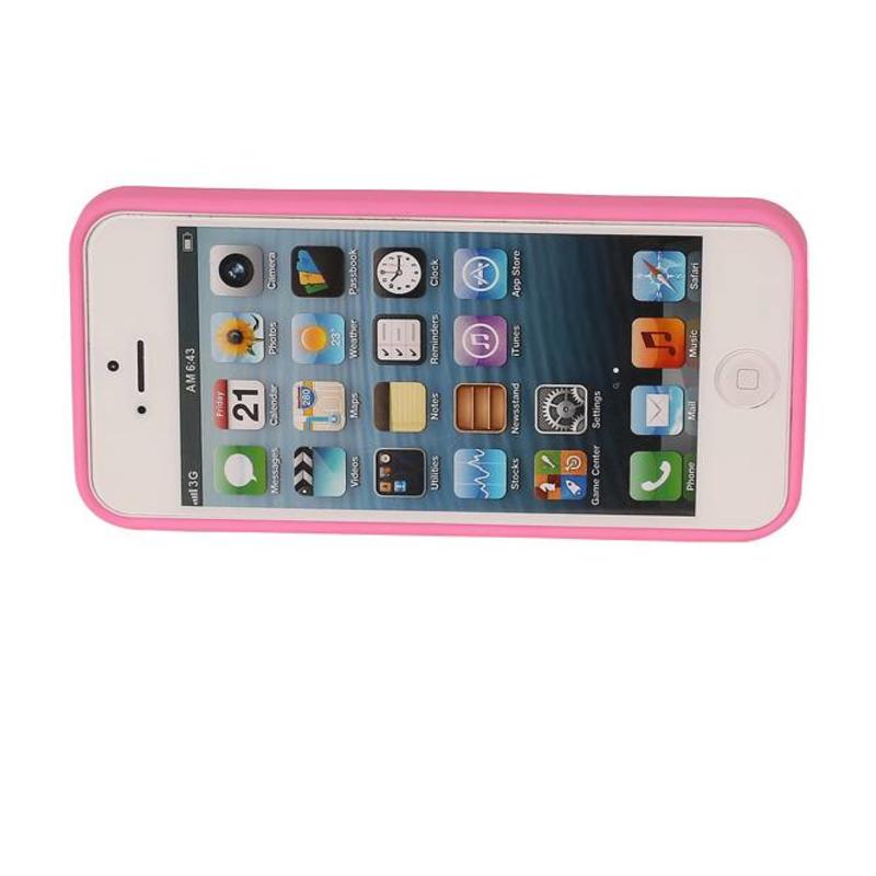 Butterfly Standing TPU Case for iPhone 5 Pink
