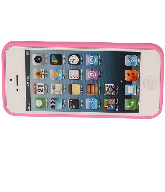 In piedi caso della farfalla TPU per iPhone 5 Rosa