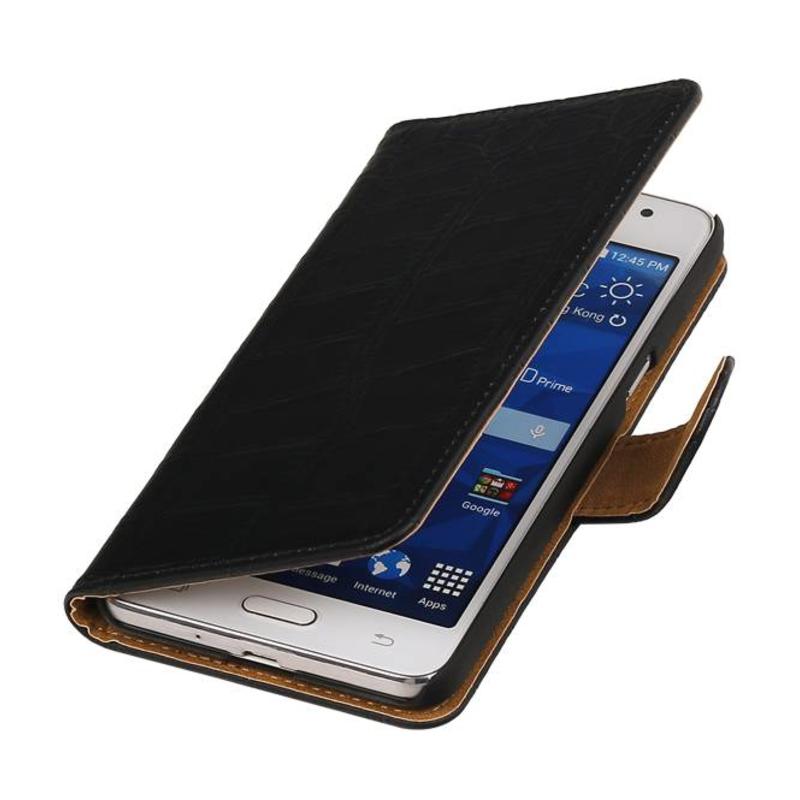 Croco Book Style Taske til Galaxy Core II G355H Sort