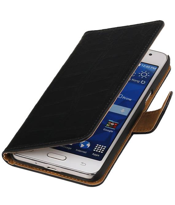 Croco Bookstyle Hoes voor Galaxy Core II G355H Zwart